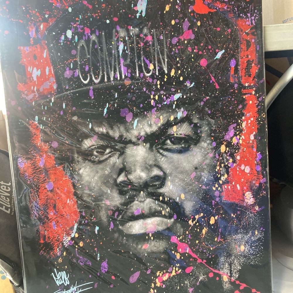 Abstract Portrait Ice Cube Art Print/Poster - Picture 1 of 3